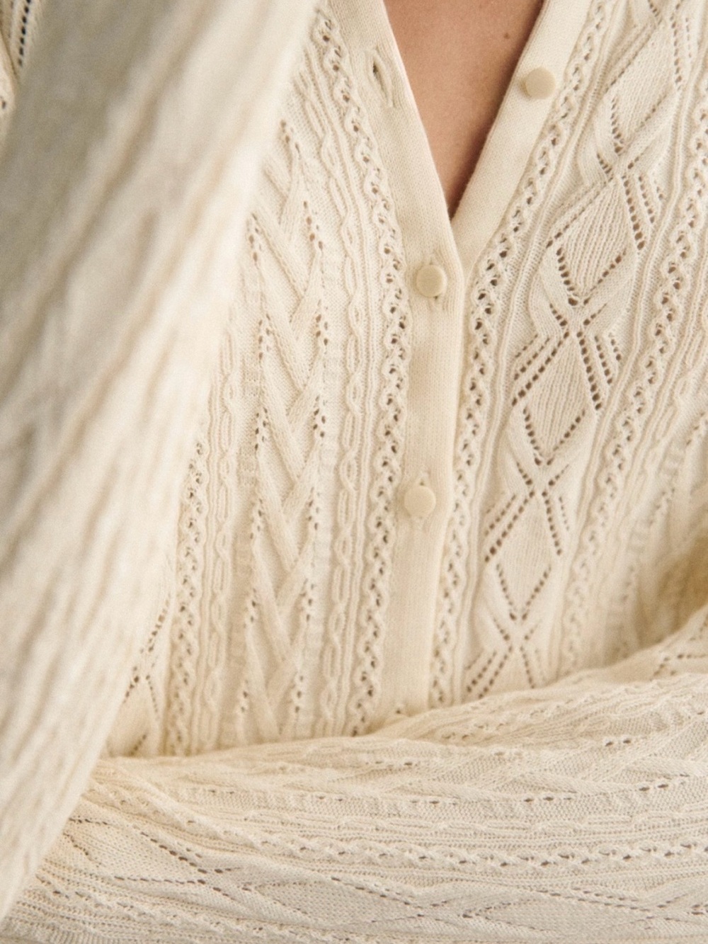 NWOT - Sezane Ruben Cardigan Cream - Picture 2 of 5